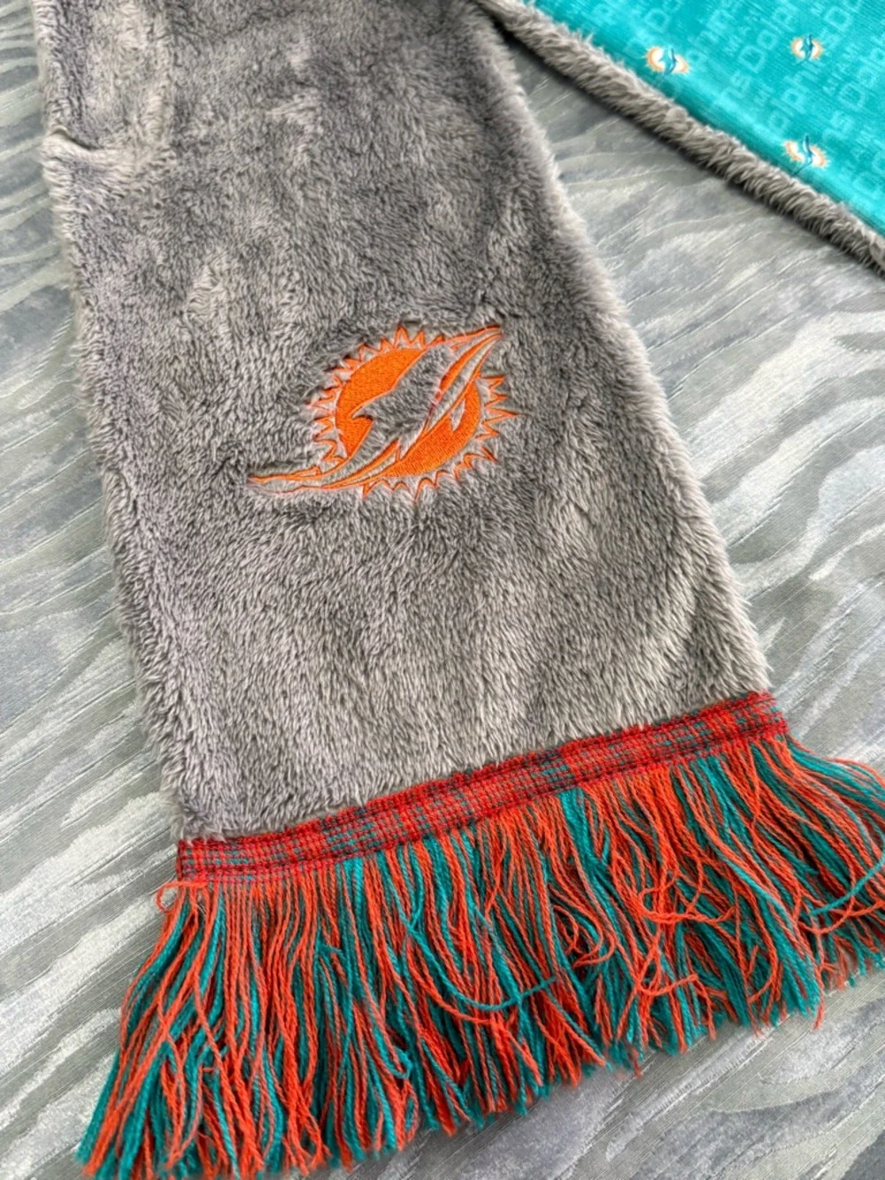 NEW! Miami Dolphins Teal & Orange Logo Scarf